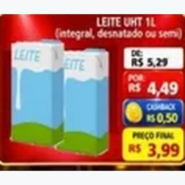 Recorte do encarte de Leite Uht 1 L