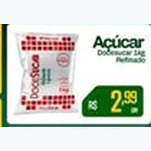 Recorte do encarte de Açúcar Refinado Doceçúcar 1 kg