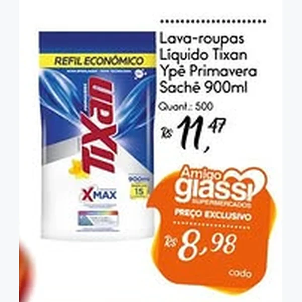 Lava-roupas Líquido Primavera Tixan Ypê 900 ml
