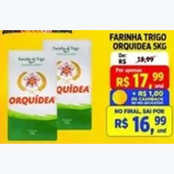 Recorte do encarte de Farinha de Trigo Orquídea 5 kg