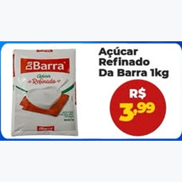 Recorte do encarte de Açúcar Refinado Da Barra 1 kg