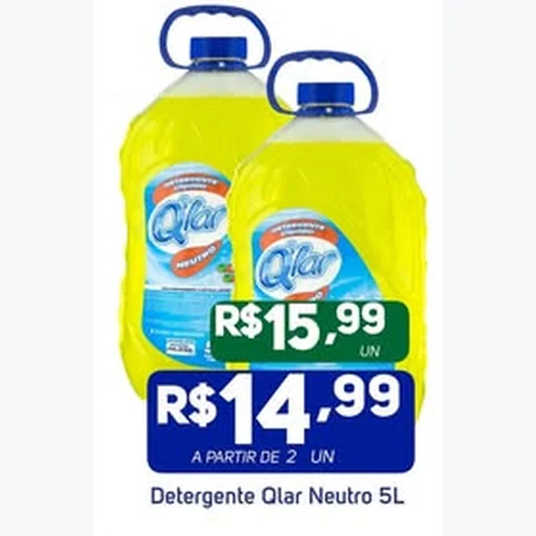 Recorte do encarte de Detergente Neutro Qlar 5 L