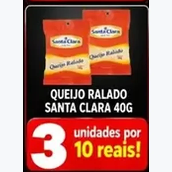 Recorte do encarte de Queijo Ralado Santa Clara 40 g