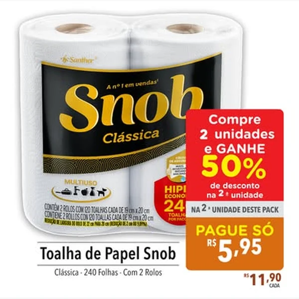 Toalha de Papel Clássica Snob 2 un