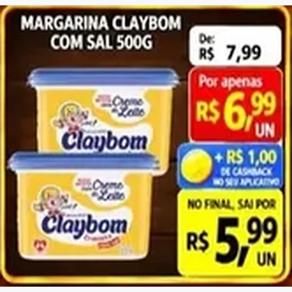 Recorte do encarte de Margarina com Sal Claybom 500 g