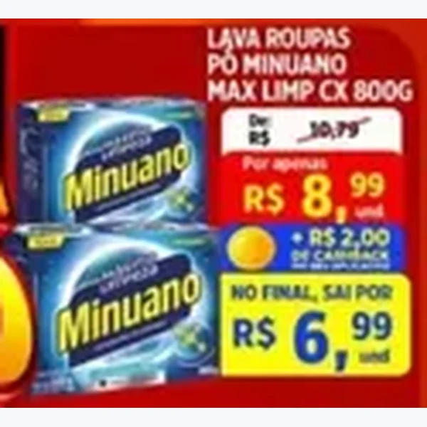 Recorte do encarte de Lava Roupas Pó Minuano 800 g