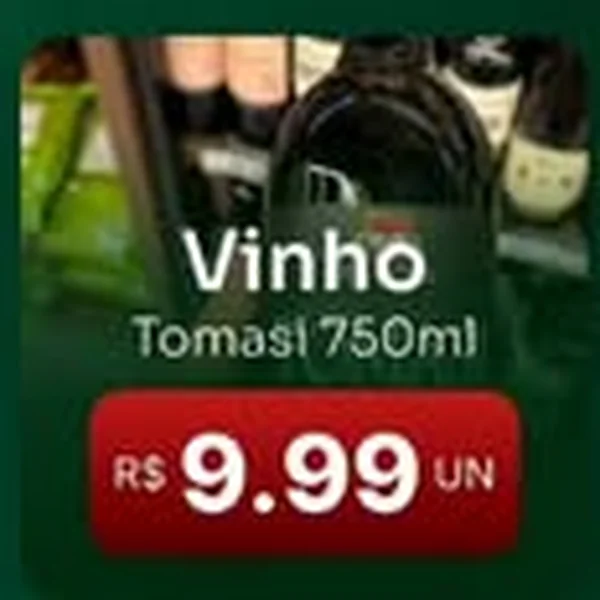 Recorte do encarte de Vinho Tomasi 750 ml