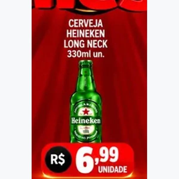 Recorte do encarte de Cerveja Long Neck Heineken 330 ml