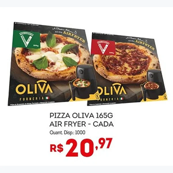 Recorte do encarte de Pizza Air Fryer Oliva Forneria 165 g