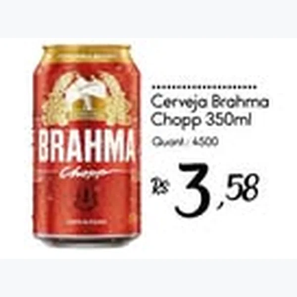 Recorte do encarte de Cerveja Chopp Brahma 350 ml