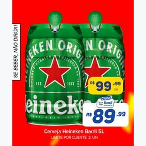 Recorte do encarte de Cerveja Barril Heineken 5 L