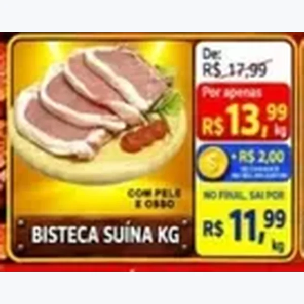 Recorte do encarte de Bisteca Suína