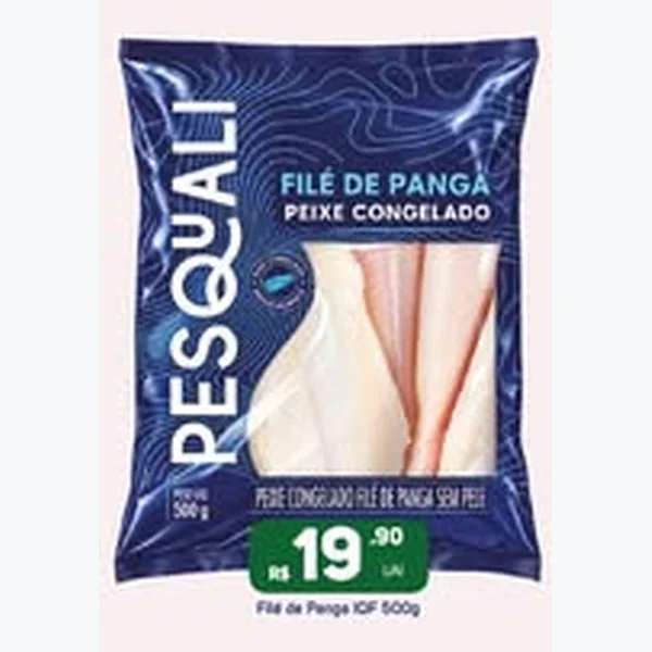 Recorte do encarte de Filé de Panga Congelado Pesquali 500 g