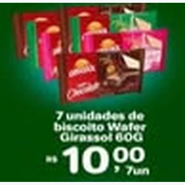 Recorte do encarte de Biscoito Wafer Girassol 60 g