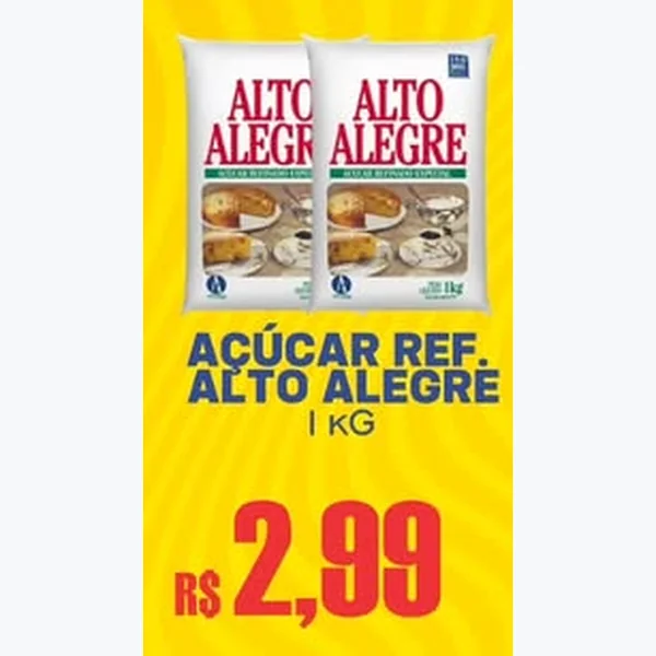Recorte do encarte de Açúcar Refinado Alto Alegre 1 kg