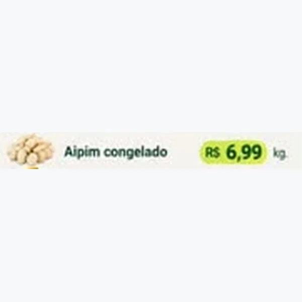 Recorte do encarte de Aipim Congelado