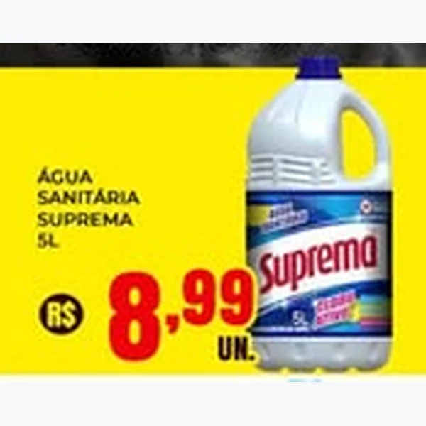 Recorte do encarte de Água Sanitária Suprema 5 L