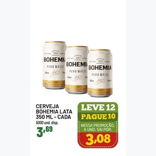 Recorte do encarte de Cerveja Bohemia 350 ml