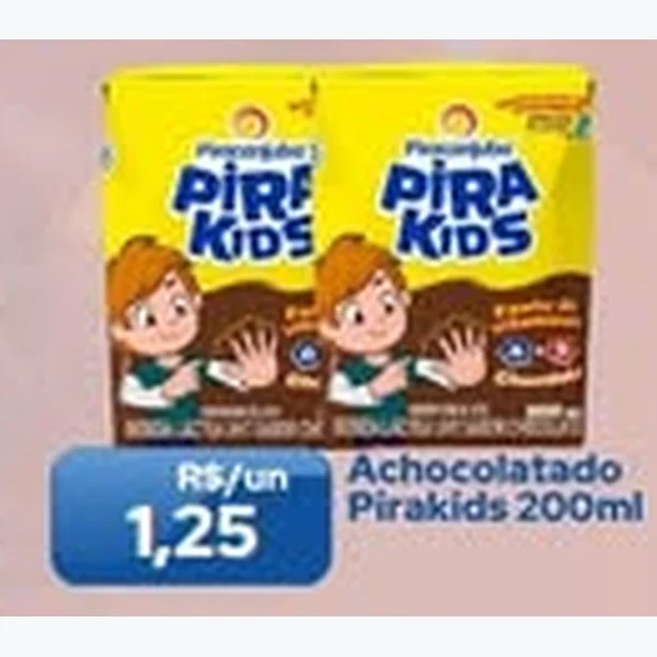 Recorte do encarte de Achocolatado Pirakids 200 ml