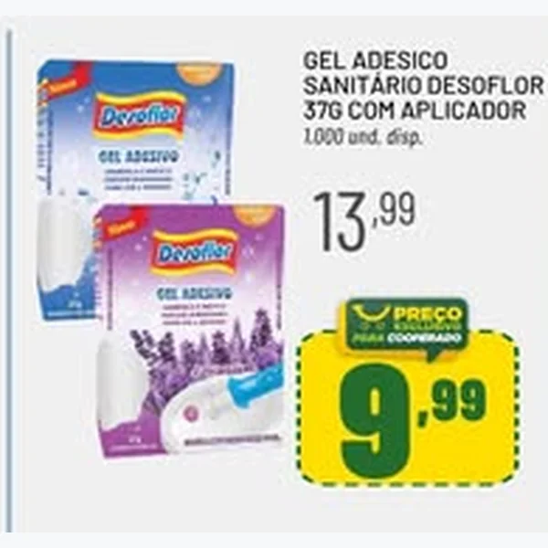 Recorte do encarte de Gel Adesivo Sanitário com Aplicador Desoflor 37 g