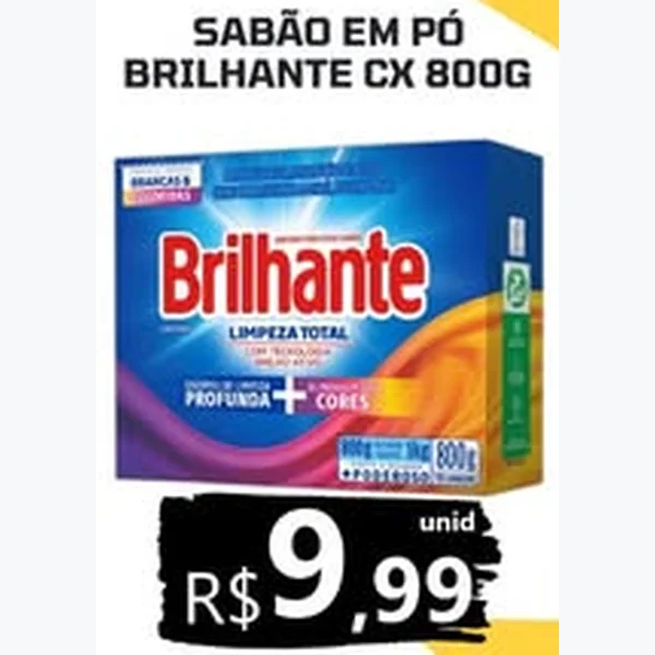 Recorte do encarte de Sabão em Pó Limpeza Total Brilhante 800 g