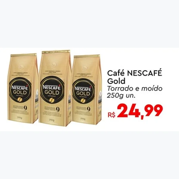 Recorte do encarte de Café Gold Torrado e Moído NESCAFÉ 250 g