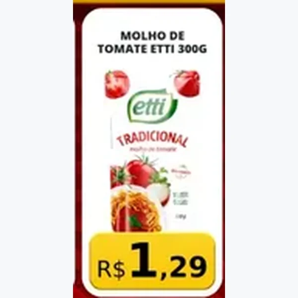 Molho de Tomate Tradicional Etti 300 g