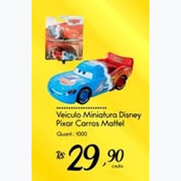 Recorte do encarte de Veículo Miniatura Disney Pixar Carros Mattel