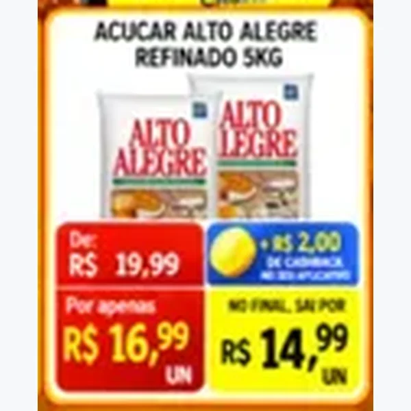 Açúcar Refinado Alto Alegre 5 kg