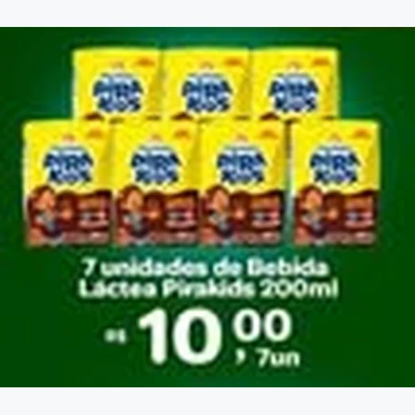 Recorte do encarte de Bebida Láctea Pirakids 200 ml