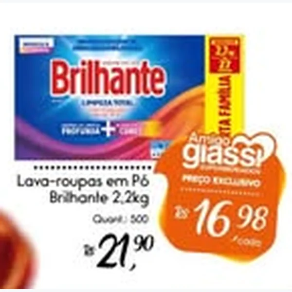 Recorte do encarte de Lava-roupas em Pó Brilhante 2,2 kg