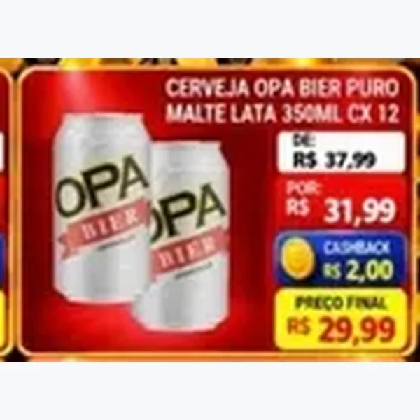 Recorte do encarte de Cerveja Puro Malte Opa Bier 12 un × 350 ml