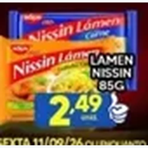 Recorte do encarte de Lamen Nissin 85 g