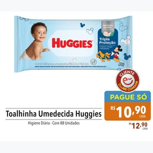 Toalhinha Umedecida Tripla Proteção Huggies 88 un