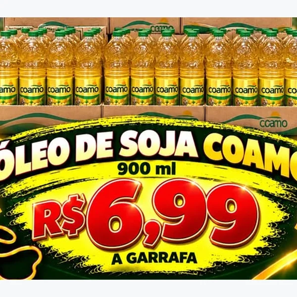 Recorte do encarte de Óleo de Soja Coamo 900 ml