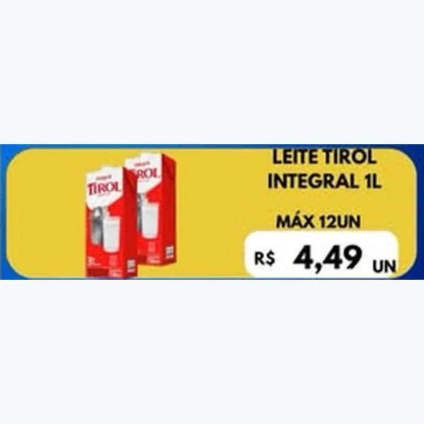 Recorte do encarte de Leite Integral Tirol 1 L