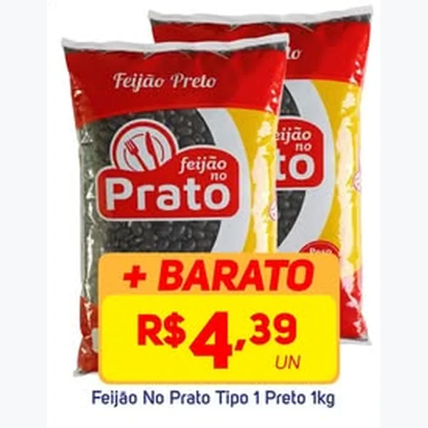 Feijão Preto Tipo 1 No Prato 1 kg