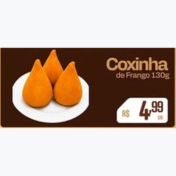 Recorte do encarte de Coxinha de Frango 130 g