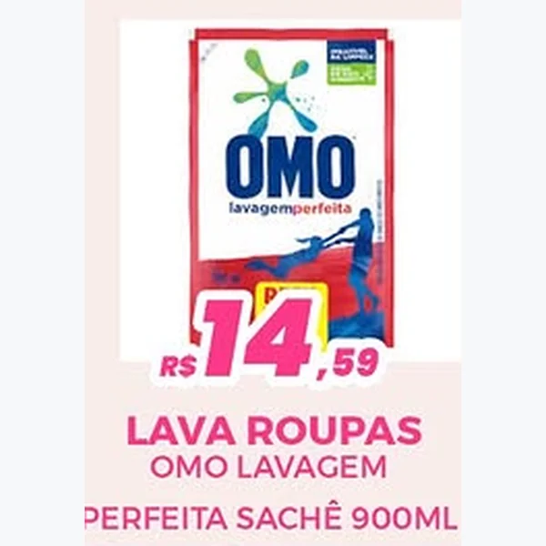 Recorte do encarte de Lava Roupas Lavagem Perfeita Omo 900 ml