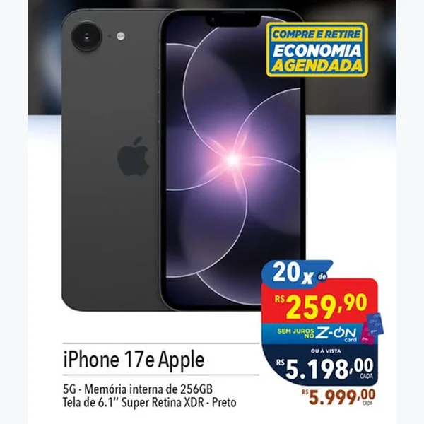 Recorte do encarte de Iphone 17e Apple