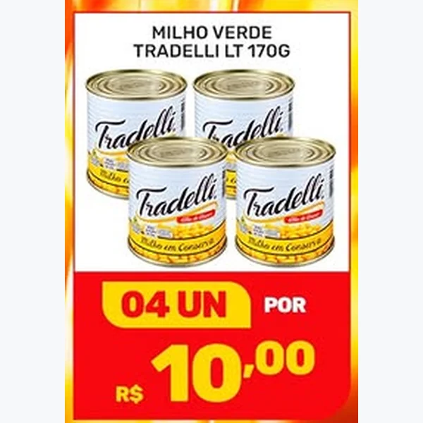 Recorte do encarte de Milho Verde Tradelli 170 g