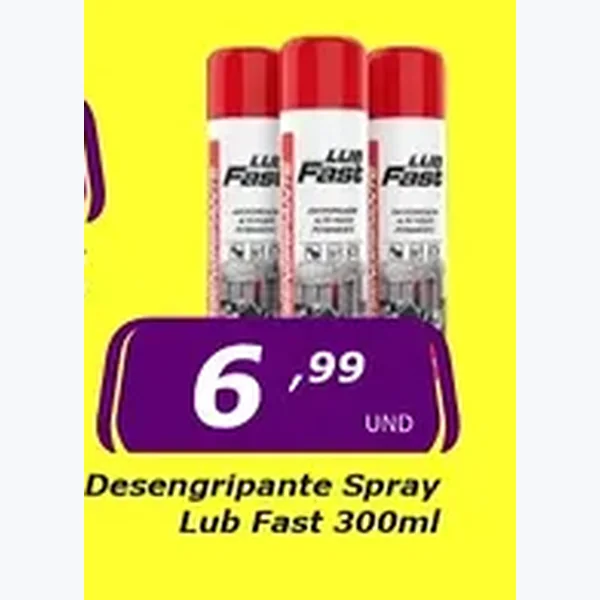 Recorte do encarte de Desengripante Spray Lub Fast 300 ml