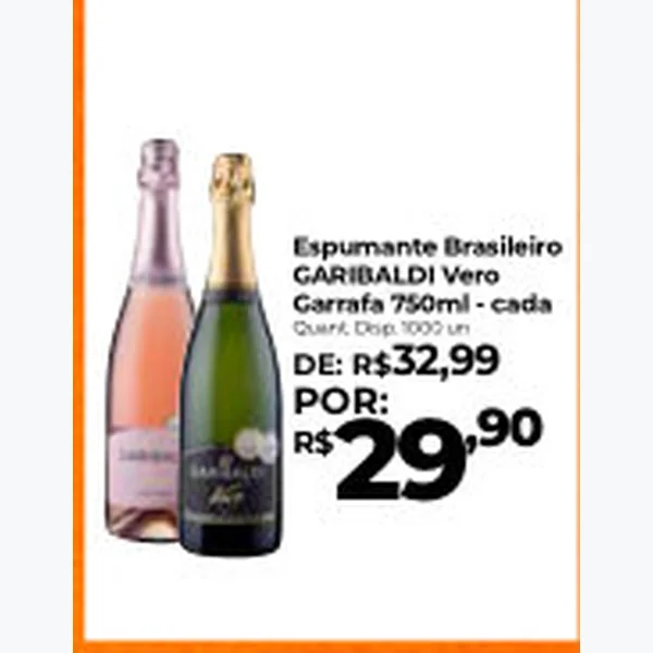 Recorte do encarte de Espumante Brasileiro Garibaldi Vero 750 ml