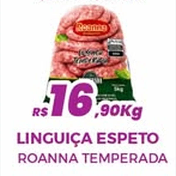 Recorte do encarte de Linguiça Espeto Roanna Temperada