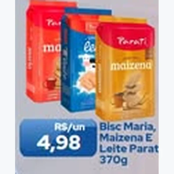 Recorte do encarte de Biscoito Maizena Parati 370 g
