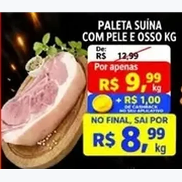 Recorte do encarte de Paleta Suína com Pele e Osso