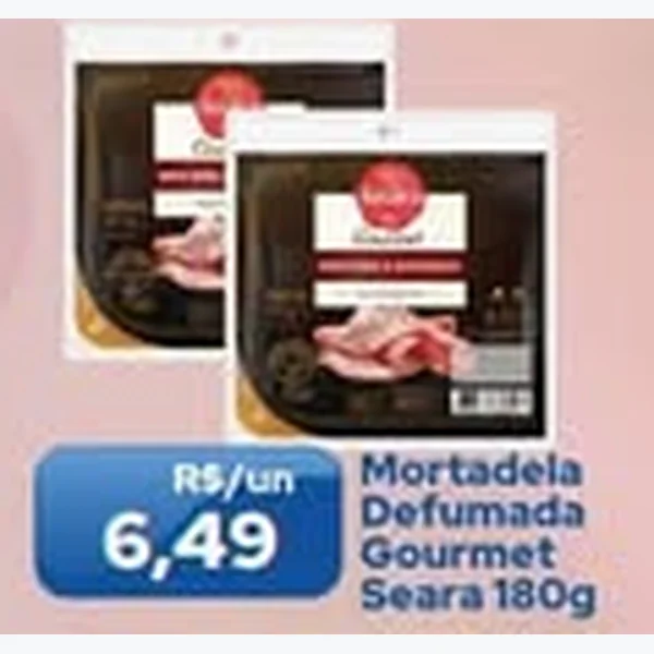 Recorte do encarte de Mortadela Defumada Gourmet Seara 180 g