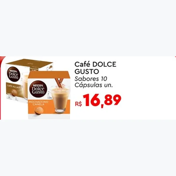 Recorte do encarte de Café em Cápsulas Dolce Gusto 10 un