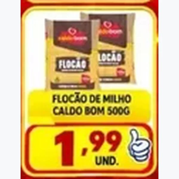 Recorte do encarte de Flocão de Milho Caldo Bom 500 g