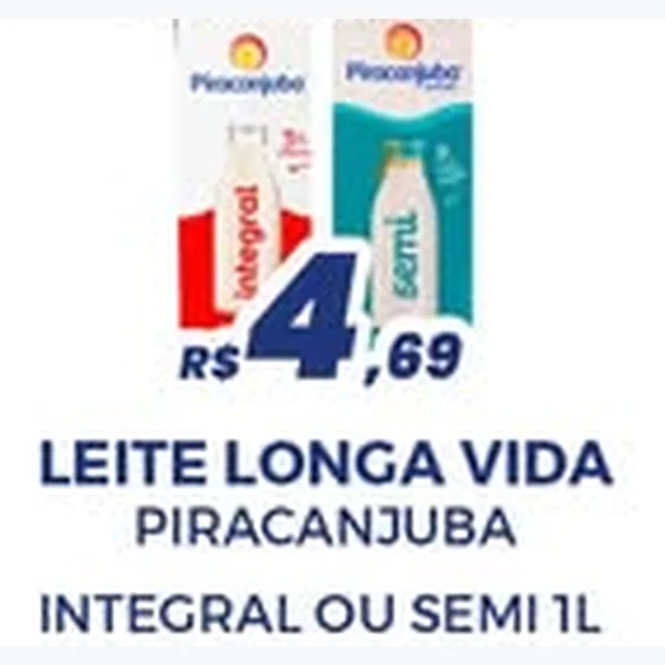 Leite Longa Vida Semi Piracanjuba 1 L
